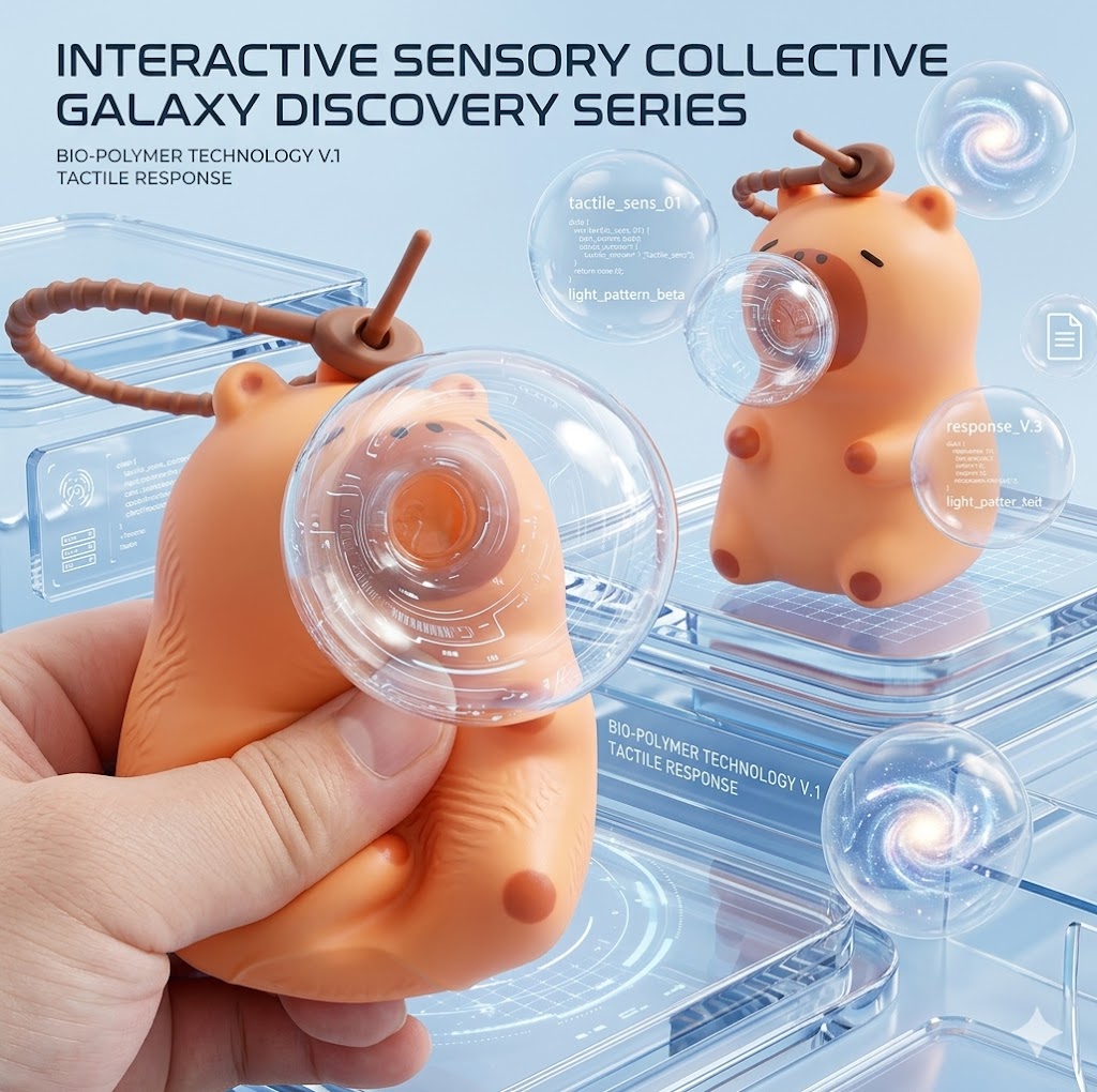 Cute Capybara Squishy Bubble Toy Keychain - Stress Relief Squeeze Fidget Toy - Kawaii Animal Bag Pendant & Car Accessory Gift