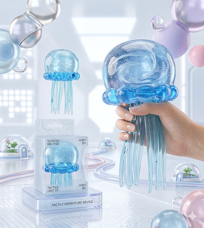 Silicone Jellyfish Stress Toy - Soft Water Octopus Squeeze Fidget for Anxiety Relief and Desktop Decor