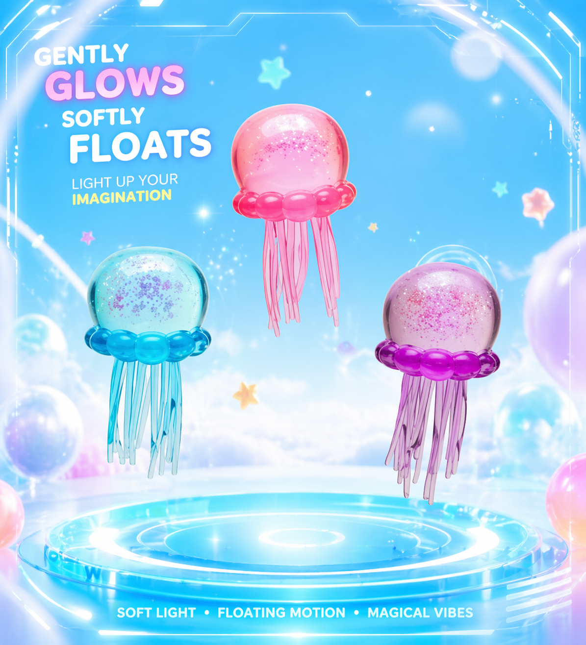 Silicone Jellyfish Stress Toy - Soft Water Octopus Squeeze Fidget for Anxiety Relief and Desktop Decor