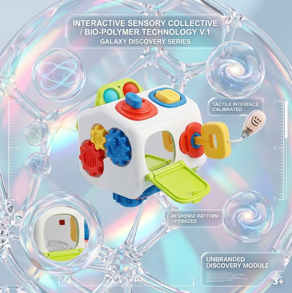 Toddler Travel Busy Board Cube - Portable Sensory Activity Toy for Airplane & Car - Quiet Learning Fidget Toy for Fine Motor Skills Development