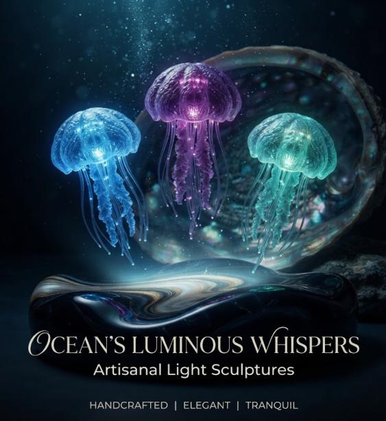 Glowing Jellyfish Sensory Fidget Companion - Liquid Motion & Tactile Stress Relief Desktop Decor