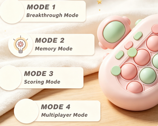 Musical Light-Up Memory Challenge Game - Multi-Player Electronic Sensory Toy with Sound Effects for Family Fun & Parties