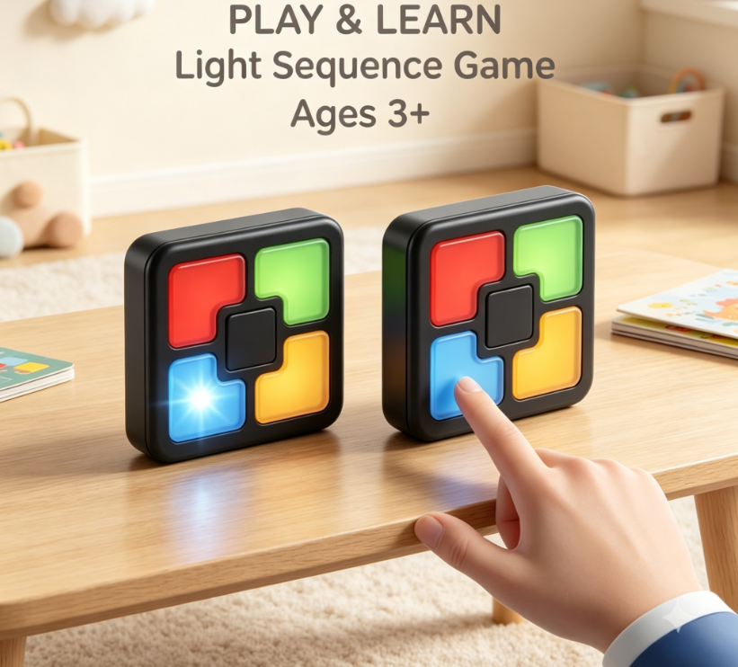 Fast-Paced Electronic Reflex Trainer & Puzzle Maze - Light-Up Hand-Eye Coordination Game for Kids & Toddlers