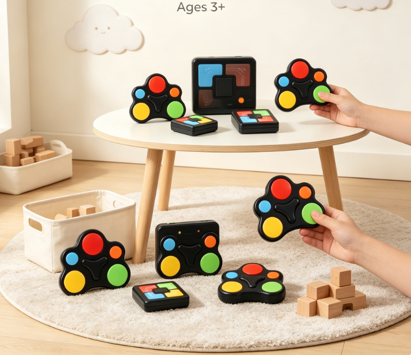 Fast-Paced Electronic Reflex Trainer & Puzzle Maze - Light-Up Hand-Eye Coordination Game for Kids & Toddlers