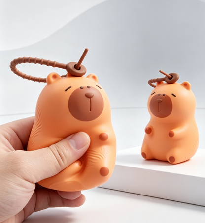 Adorable Capybara Plush Bubble Pendant - Soft Decompression Toy Keychain and Car Interior Accessory
