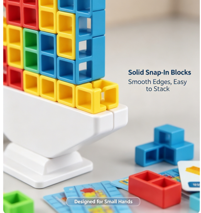 Multiplayer Block Balancing Tower & Puzzle Game - 48-Piece Educational Desktop Toy for Kids and Adults