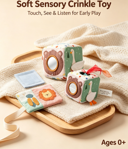 Interactive Baby Tissue Pulling Toy - Soft Sensory Learning Box & Finger Exercise Toy for Toddlers