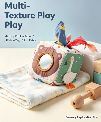 Interactive Baby Tissue Pulling Toy - Soft Sensory Learning Box & Finger Exercise Toy for Toddlers